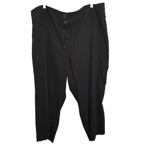 Alfani Womens Capri Pants Plus Size 22W Black Linen Rayon